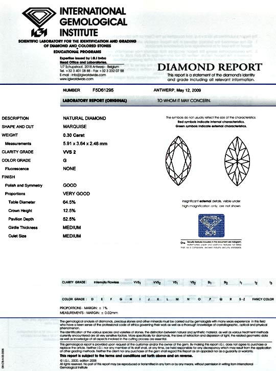Foto 9 - Navette Diamant 0,30 Carat Top Wesselton VVS IGI, D5127