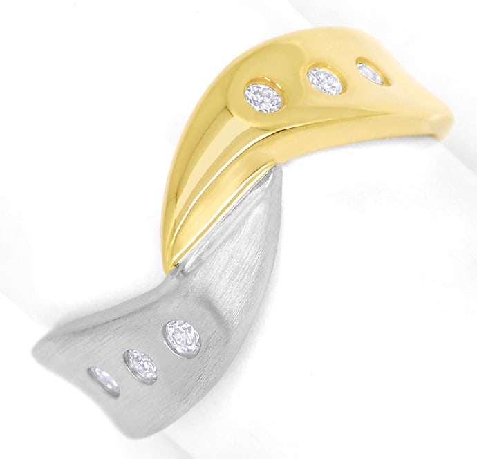 Foto 2 - Diamantring mit 0,12ct Brillanten in Gelbgold-Weißgold, S1425