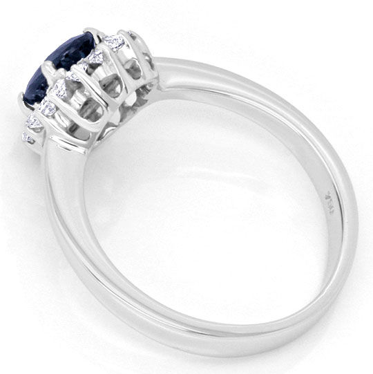 Foto 3 - Diamant Safir Ring Brillanten 1 ct Saphir 18K Weißgold, S4144