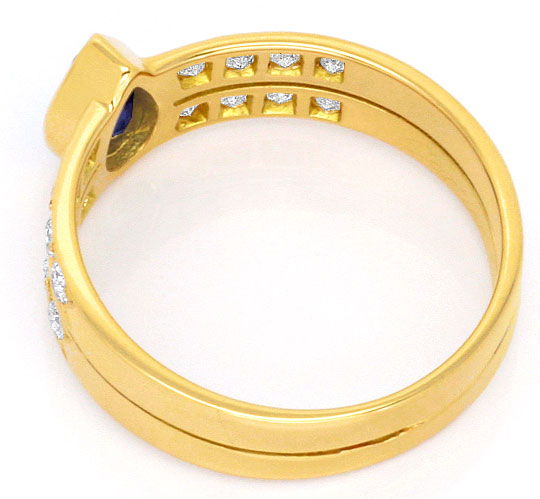 Foto 3 - Original Cartier Ring Safir Tropfen Brillanten Gelbgold, S5189