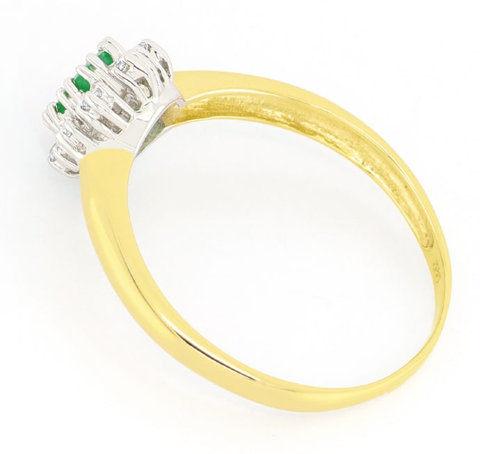 Foto 3 - Klassischer Smaragd-Diamanten-Ring 14K Gold, S5960